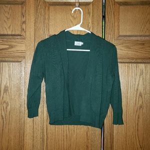 Green Crop Cardigan.